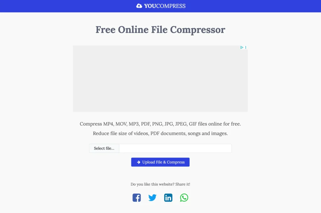 YouCompress - Online videokomprimering
